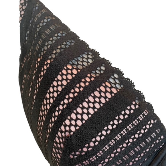 Victoria’s Secret lined plunge underwire black & pink lace lingerie bra size 34D - Picture 10 of 14